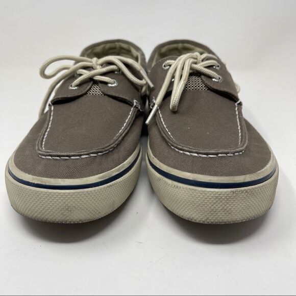 Sperry Top Sider Gray Canvas Boat Shoes Men's Size 10M Original - Picture 3 of 11